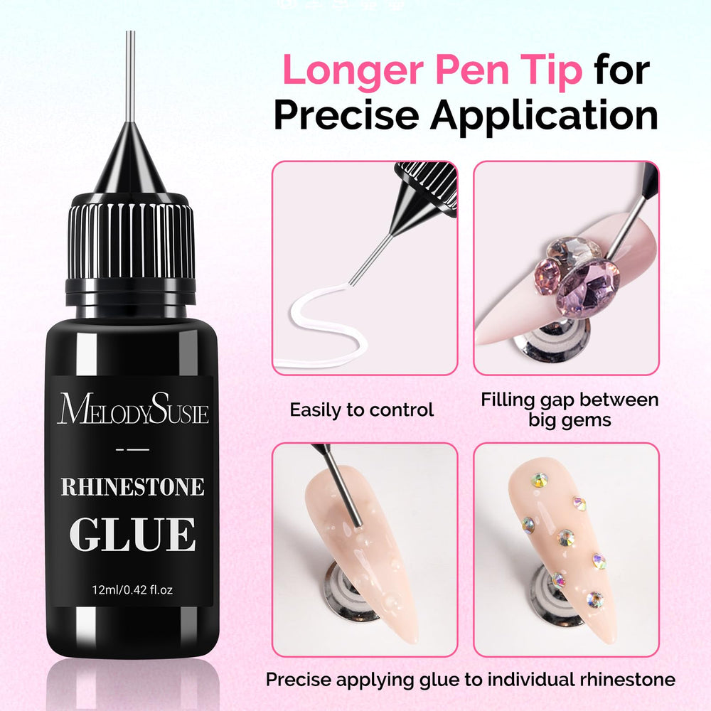 MelodySusie punta-pluma para uñas, aplicación precisa de gemas.