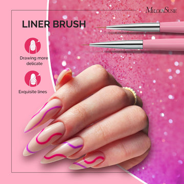 Pincel gel extensión MelodySusie para capas consistentes y duraderas.