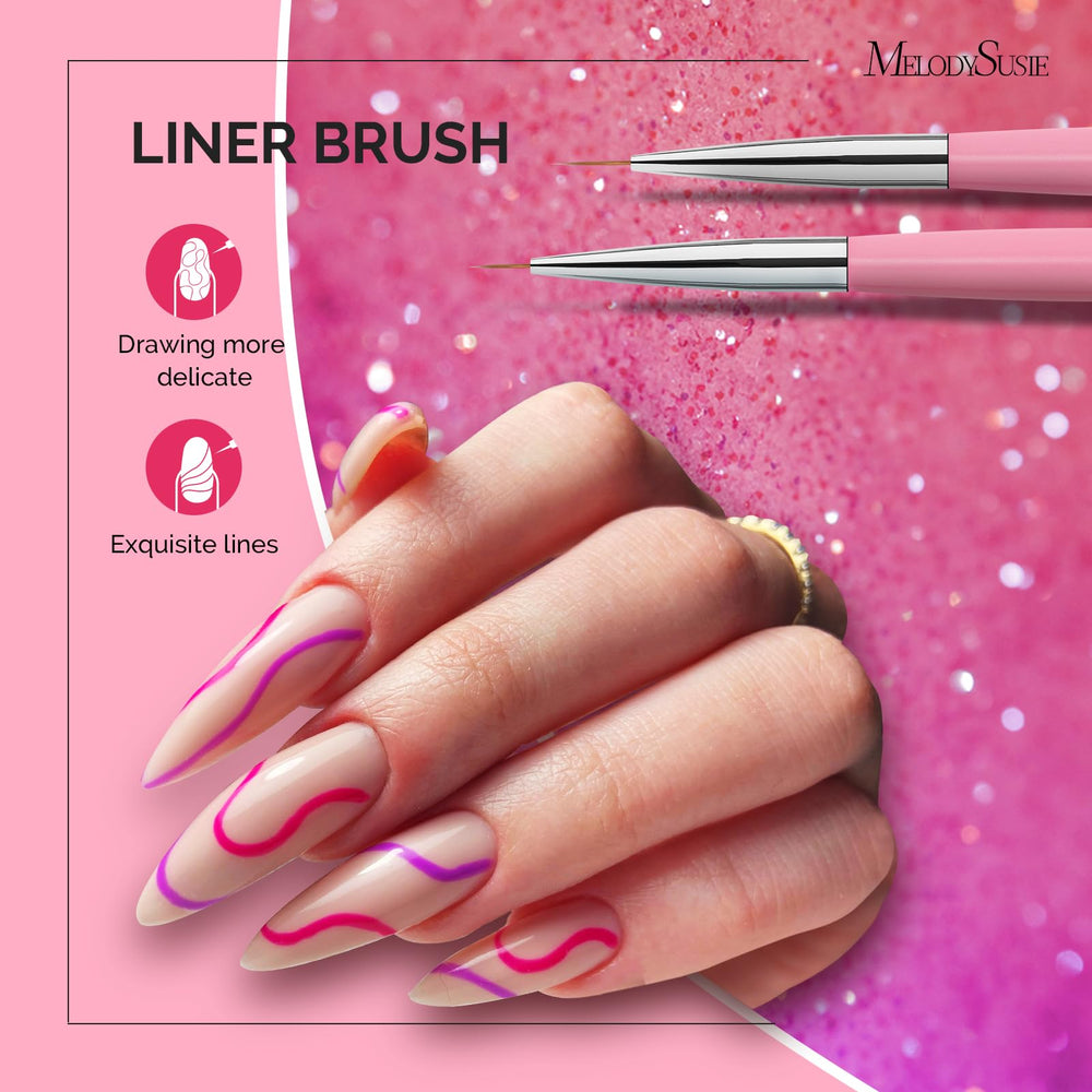 Pincel gel extensión MelodySusie para capas consistentes y duraderas.