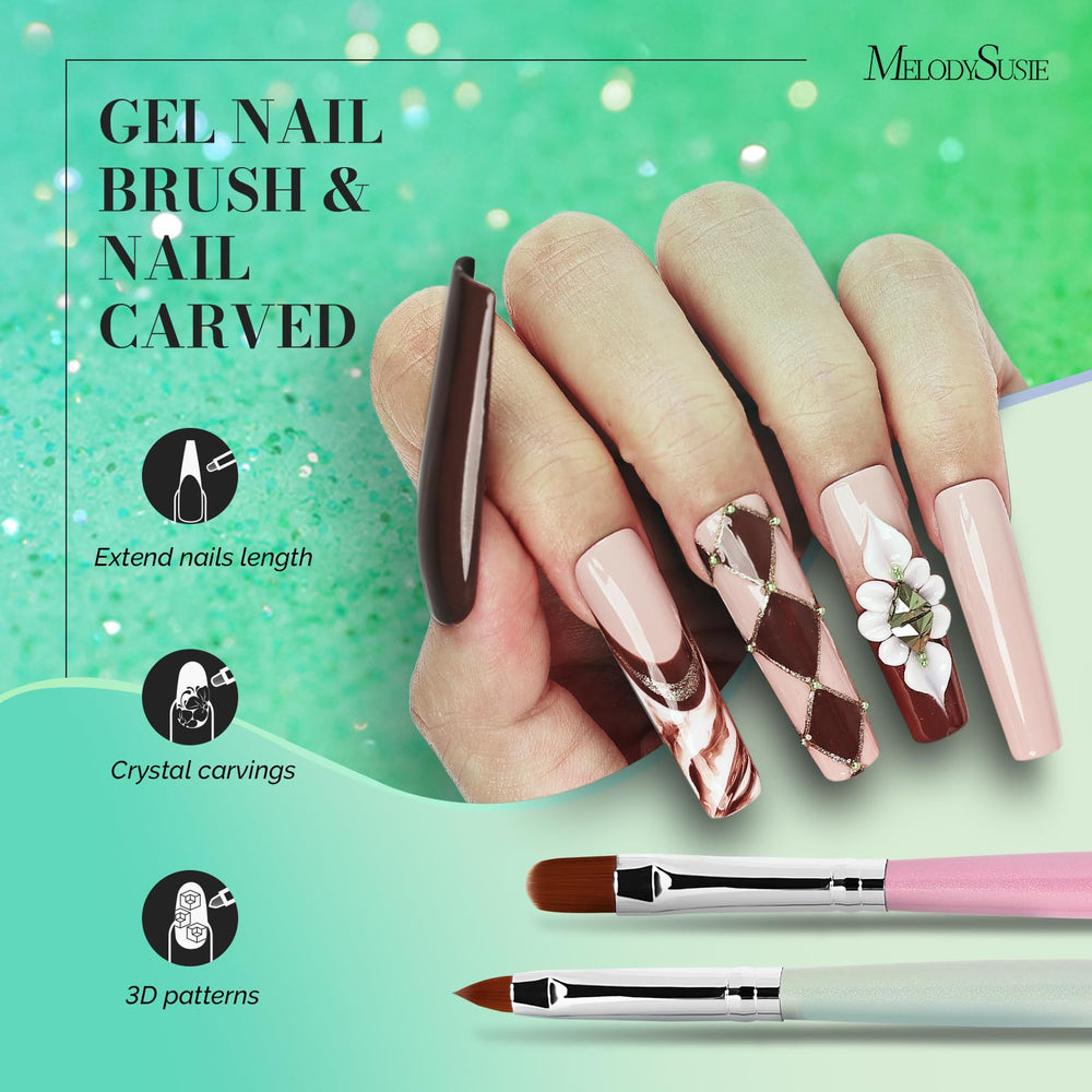 MelodySusie pincel angulado uñas, líneas nítidas y formas limpias