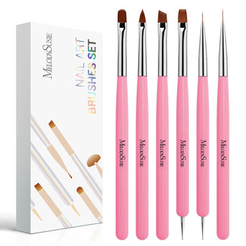 MelodySusie pinceles delineadores para uñas, dos brochas para trazos finos y precisos.