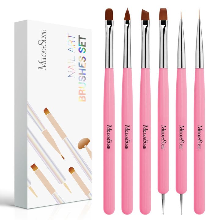 MelodySusie pinceles delineadores para uñas, dos brochas para trazos finos y precisos.