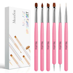 MelodySusie pinceles delineadores para uñas, dos brochas para trazos finos y precisos.