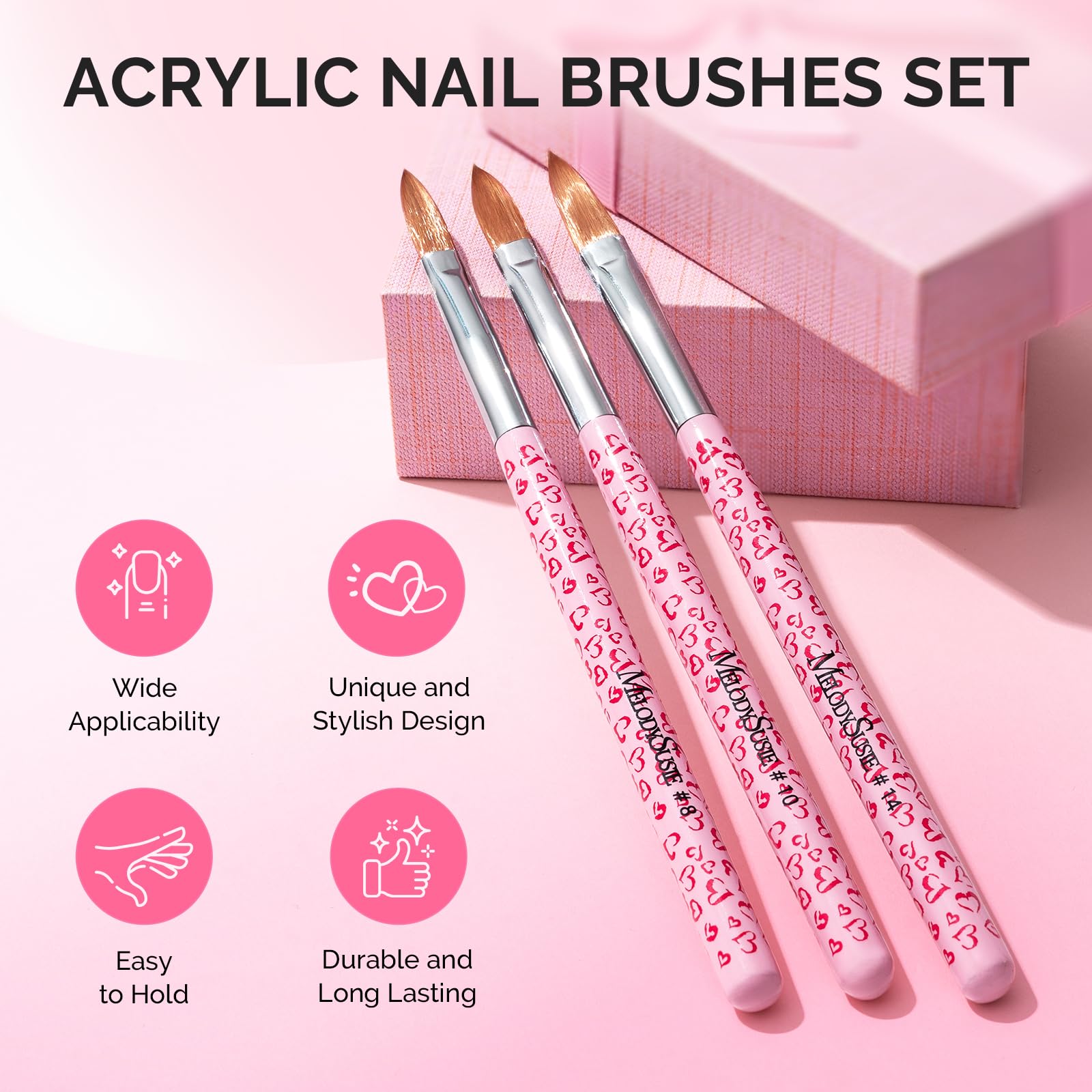 Diseño ergonómico MelodySusie facilita agarre cómodo durante sesiones largas de uñas.