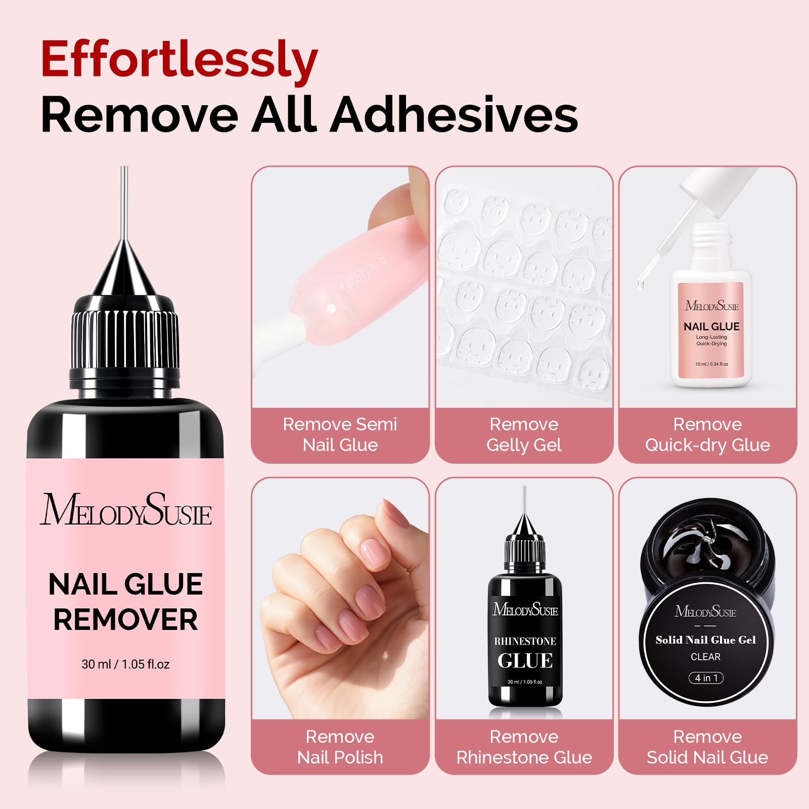 MelodySusie removedor sin acetona protege la superficie de las uñas