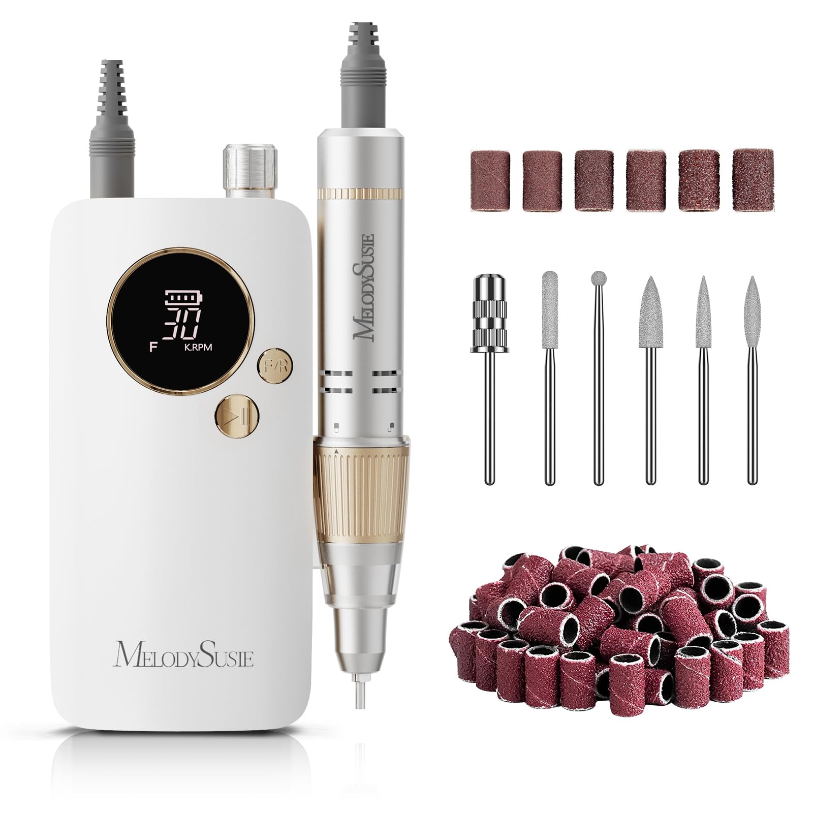 MelodySusie SC320F taladro de uñas inalámbrico en diseño pastel facilita la manicura