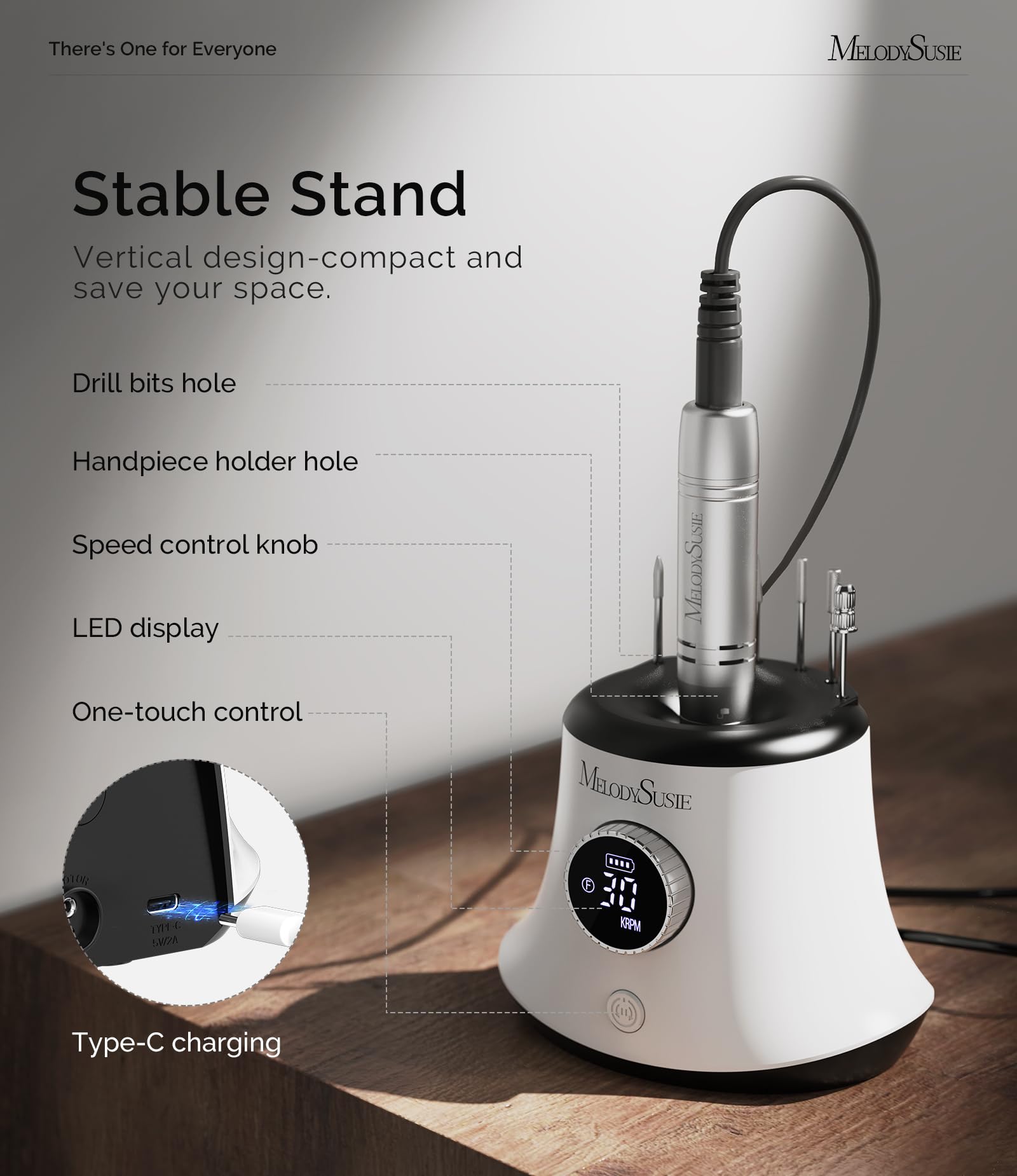 MelodySusie SC320G cambio rápido de puntas simplifica el flujo de trabajo.