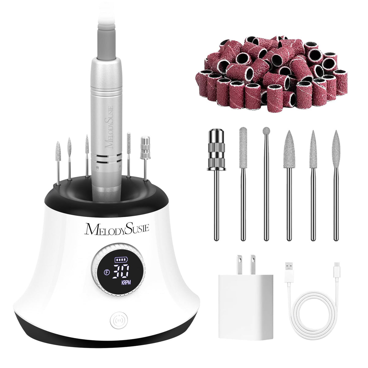 MelodySusie SC320G pulidora de uñas inalámbrica para uso cómodo en casa.