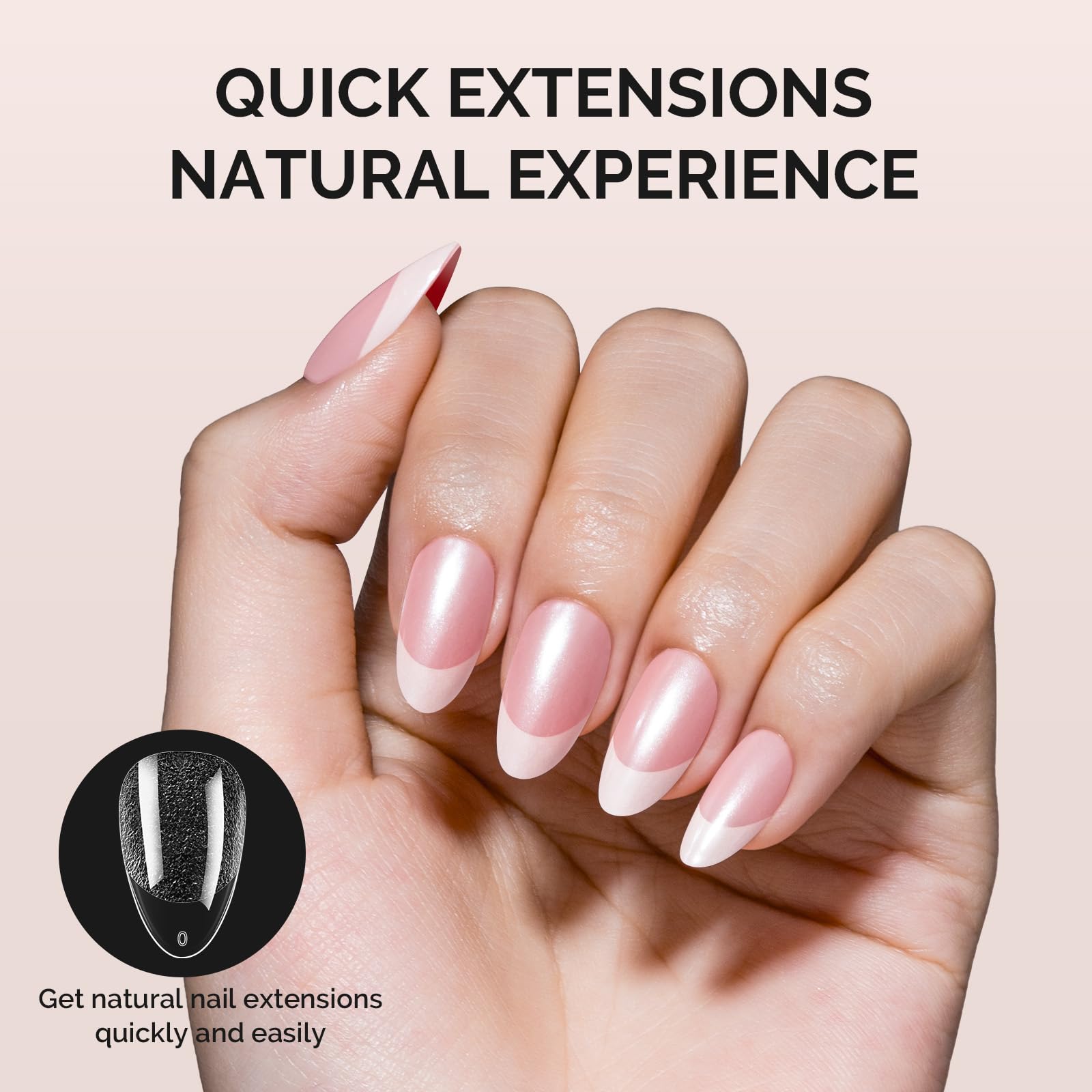 MelodySusie Short Almond X Tips, 15 tallas para ajuste perfecto en uñas.