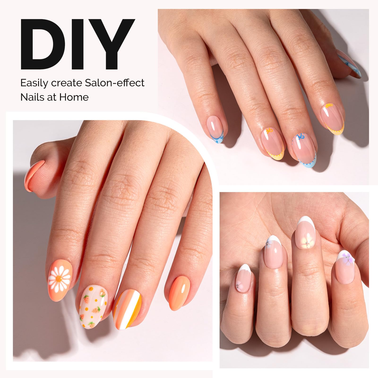 MelodySusie Short Almond X Tips, aptas para uso casero y profesional en salones.
