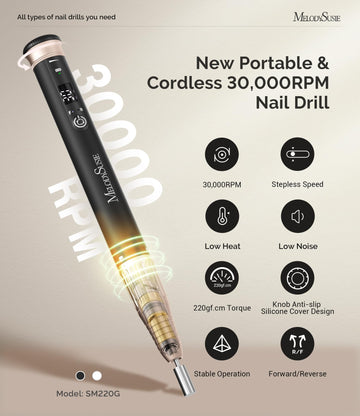 MelodySusie SM220G ajuste de velocidad continua, control fino para uñas duras.