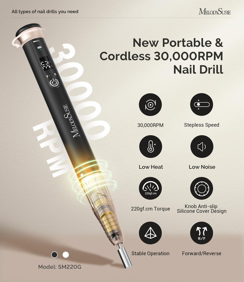 MelodySusie SM220G ajuste de velocidad continua, control fino para uñas duras.