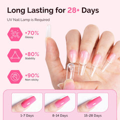 Step-by-step application of the solid builder gel for extensions