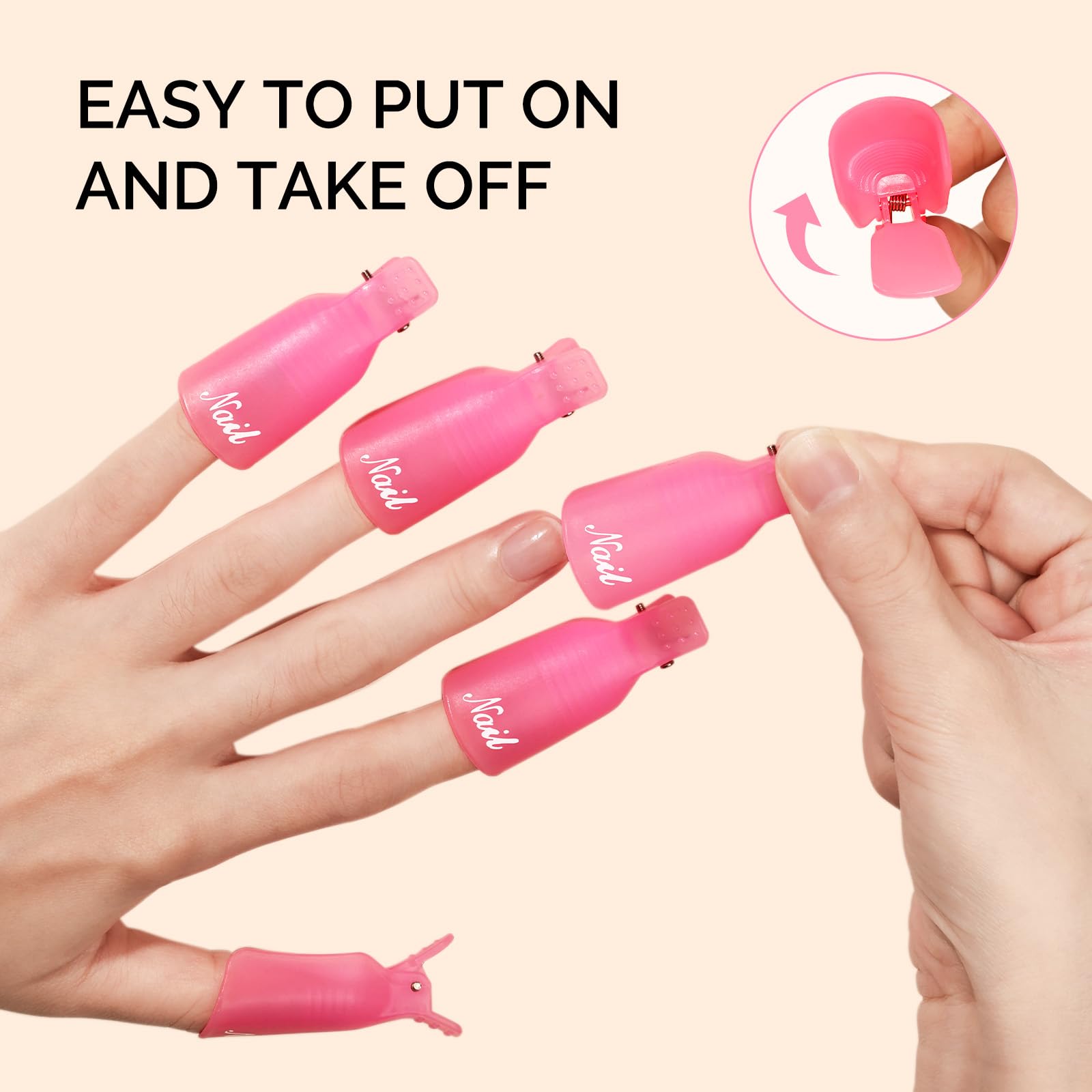 MelodySusie tapas de remojo para gel uñas, retirada limpia y sin desorden