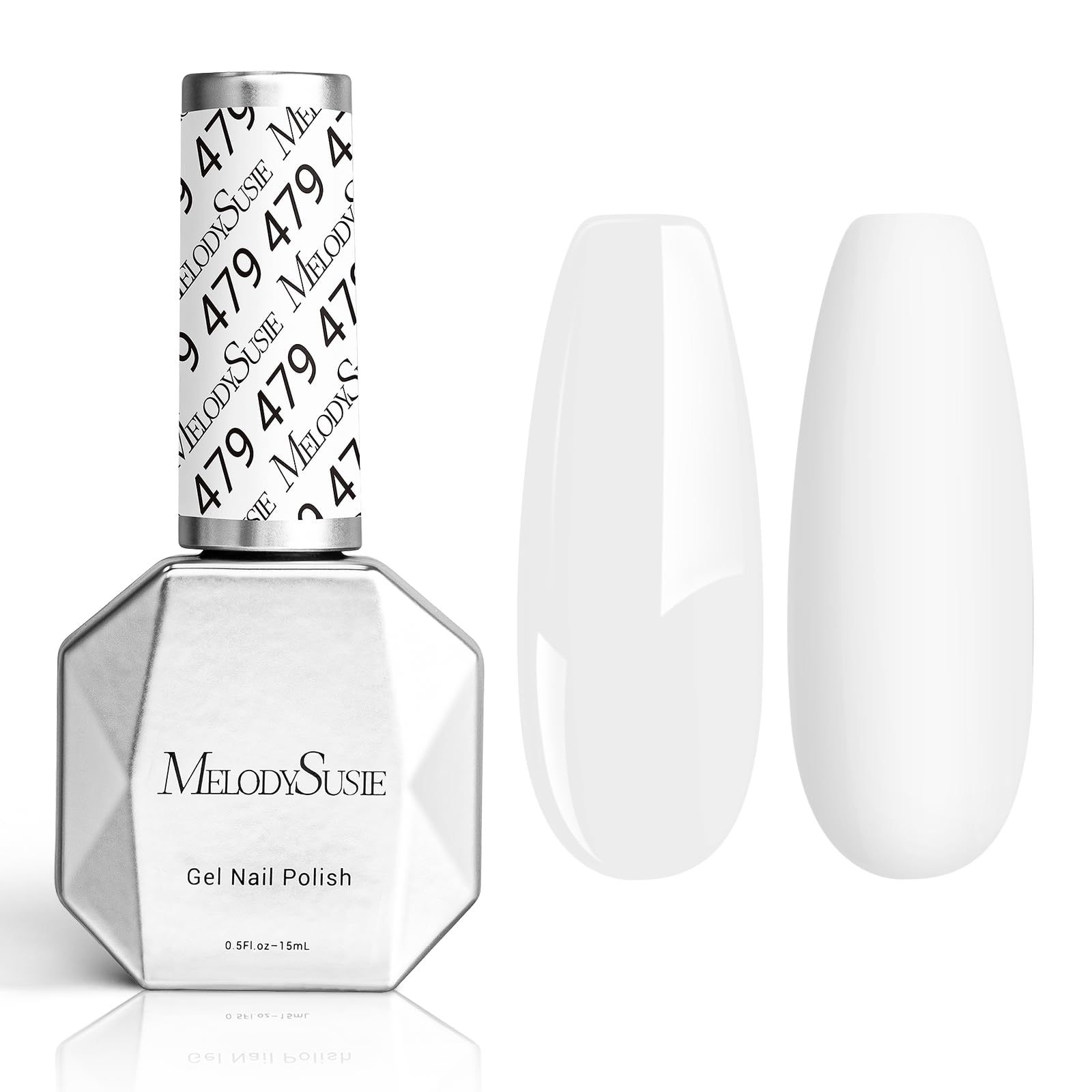 MelodySusie Thick Snow White gel en frasco, cobertura uniforme ideal para manicura rápida.