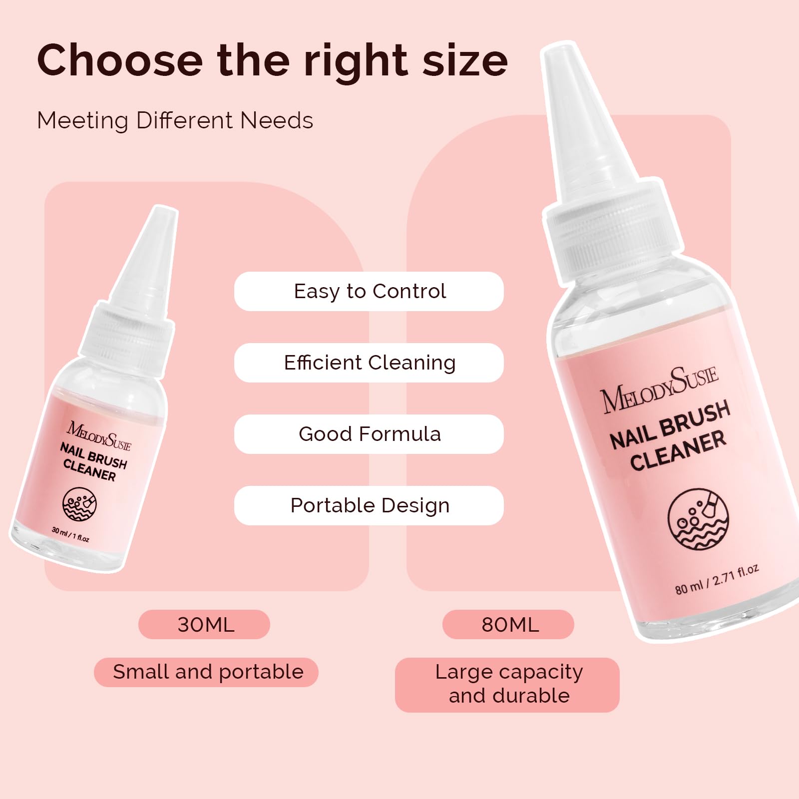 Resultado: brochas limpias y listas para la próxima manicura con MelodySusie.