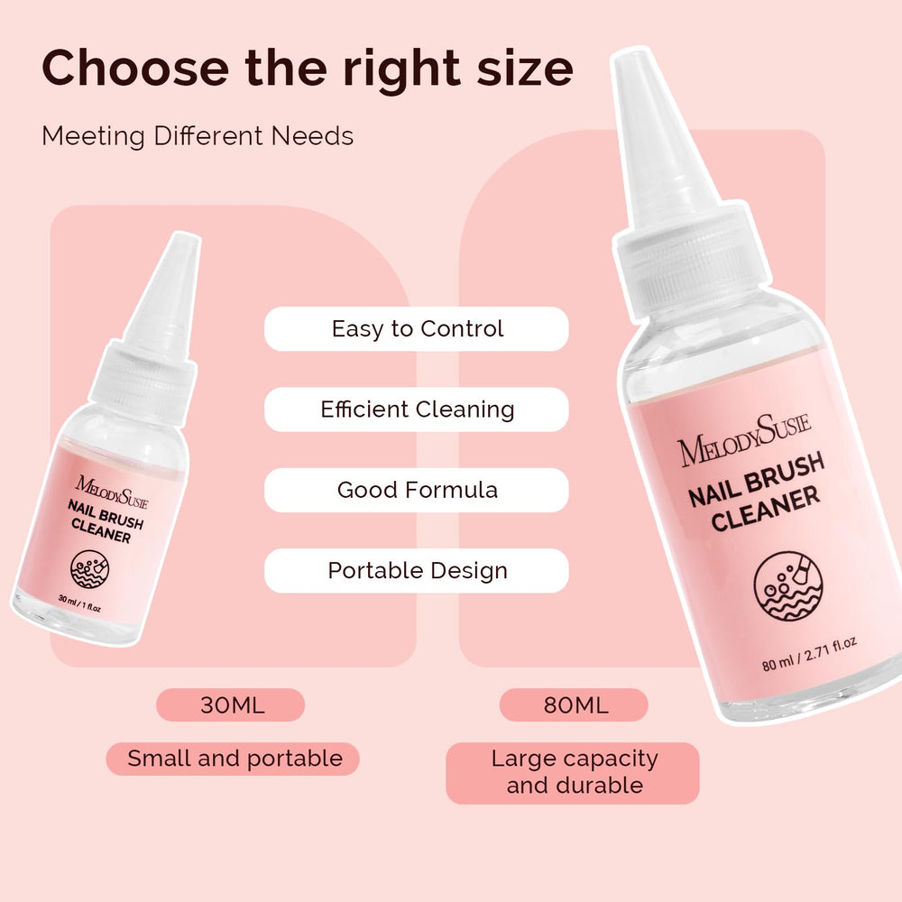 Resultado: brochas limpias y listas para la próxima manicura con MelodySusie.