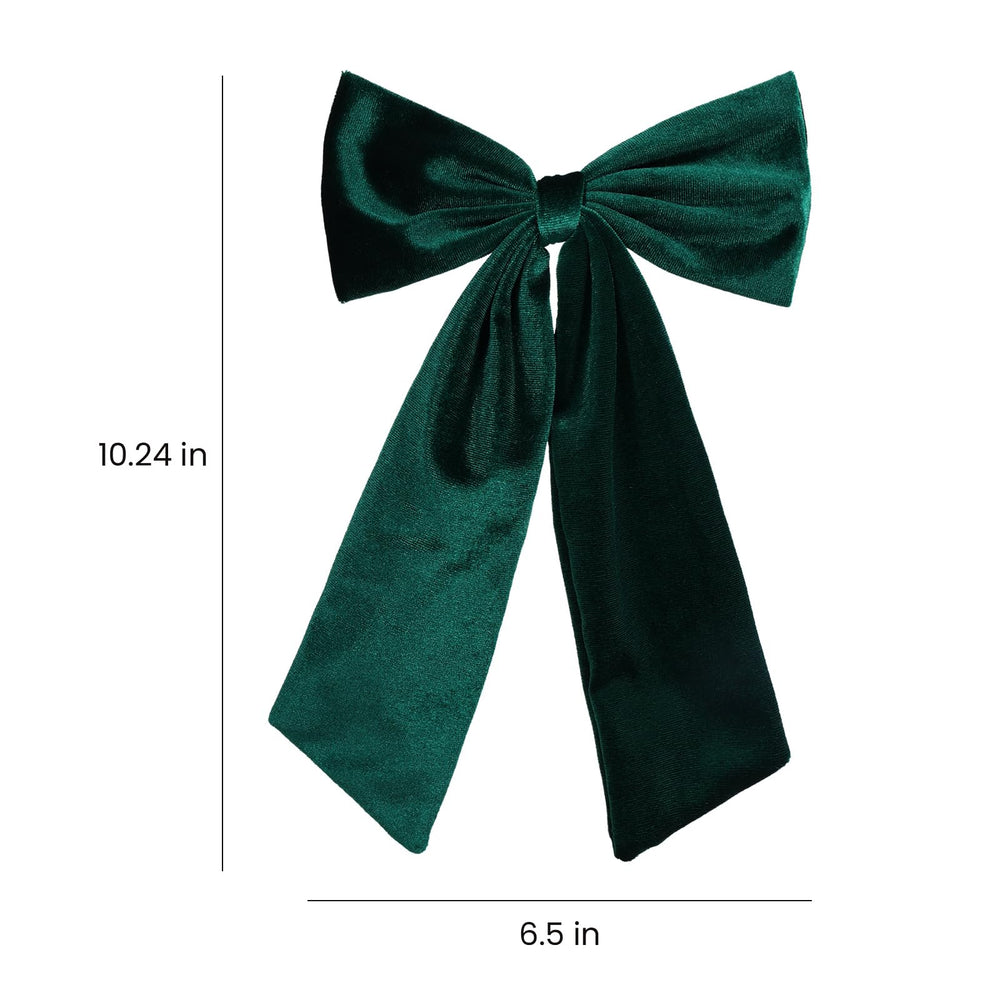 Adorno para cabello melyde, lazo de terciopelo verde oscuro para completar looks.