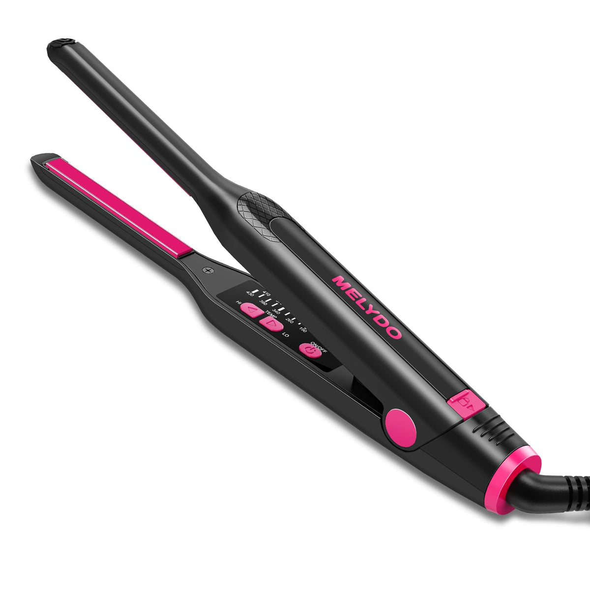 MELYDO plancha mini para pelo corto, ideal para definir flequillos y bordes con precisión.