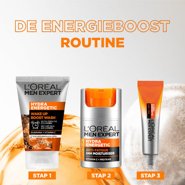 MEN EXPERT Hydra Energetic morning-routine cue for daily hydration and energy