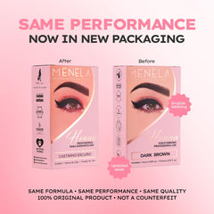 Menela kit cejas Henna, aplicación fácil y resultados consistentes.