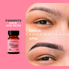Menela pasta Henna cejas, acabado suave y natural.