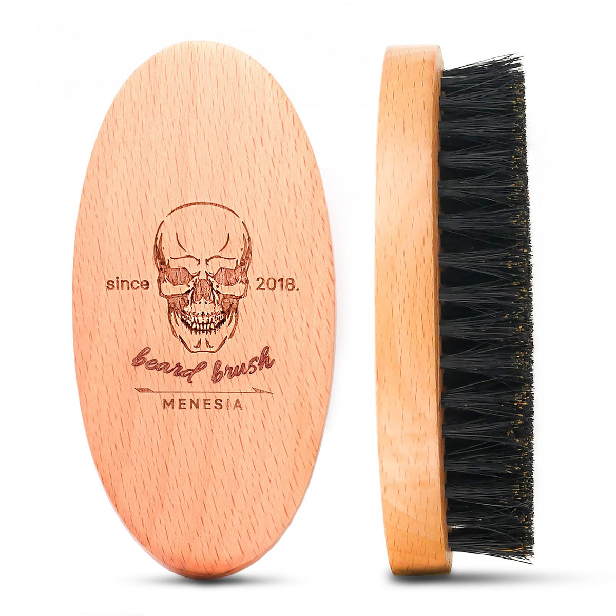 Menesia cepillo barba tamaño bolsillo, ideal para viaje y retoque rápido.