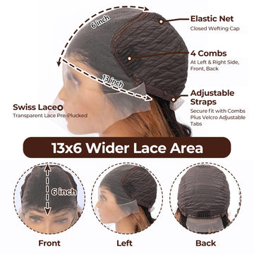 MENGLLE encaje transparente HD 13x6 para línea de cabello natural.
