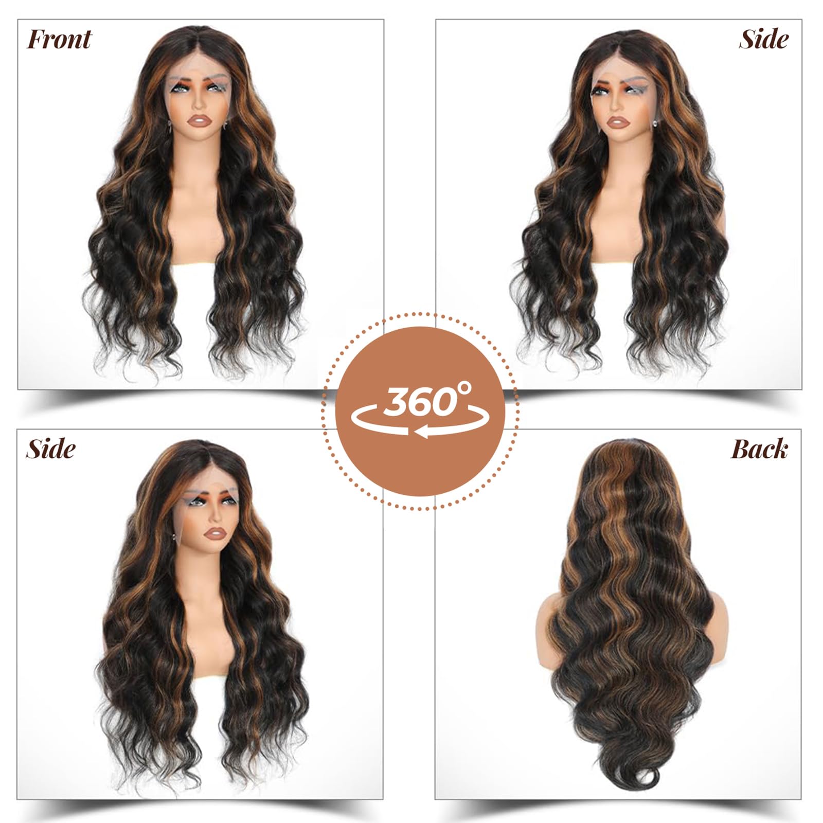 MENGLLE onda cuerpo en cabello humano para peinados versátiles.