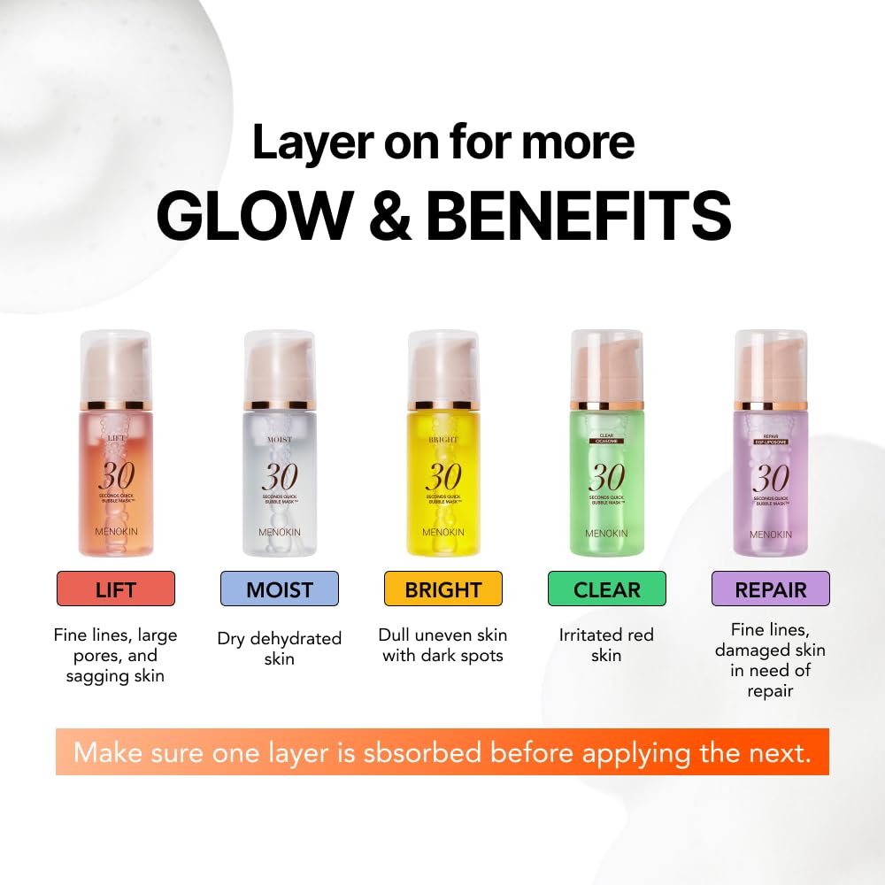 MENOKIN masque bulles rapide – routine coréenne simplifiée pour teint rayonnant.