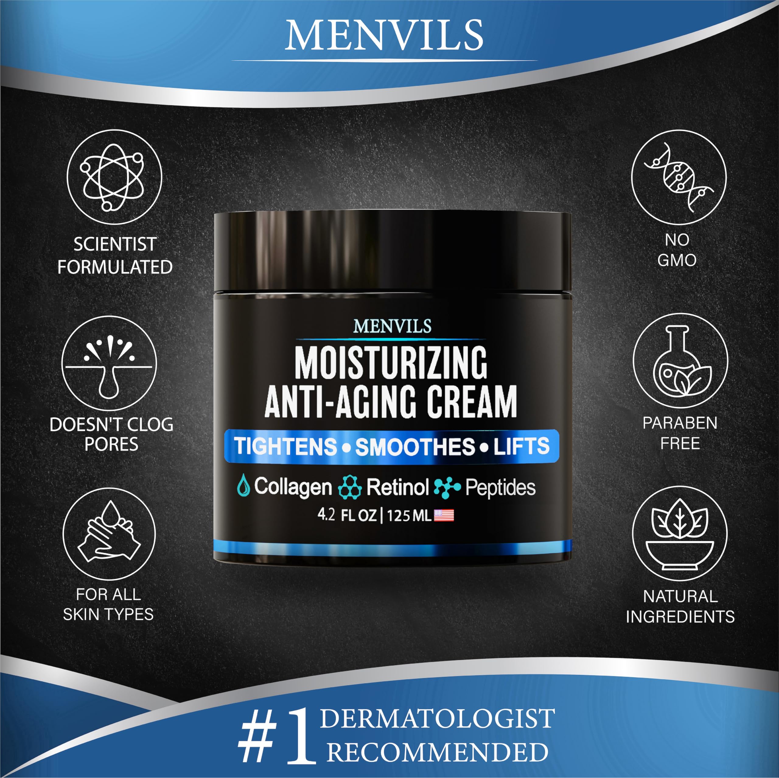 Cuidado facial para hombre: Menvils, contorno de ojos para un aspecto renovado.