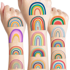 MeoIsDaBest 96 piezas tatuajes arcoíris pastel para decoración festiva suave