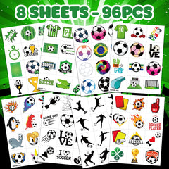 MeoIsDaBest tatuajes temporales con diseños coloridos para fiesta deportiva.