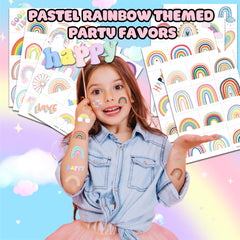MeoIsDaBest tatuajes temporales pastel arcoíris para fiestas y regalos