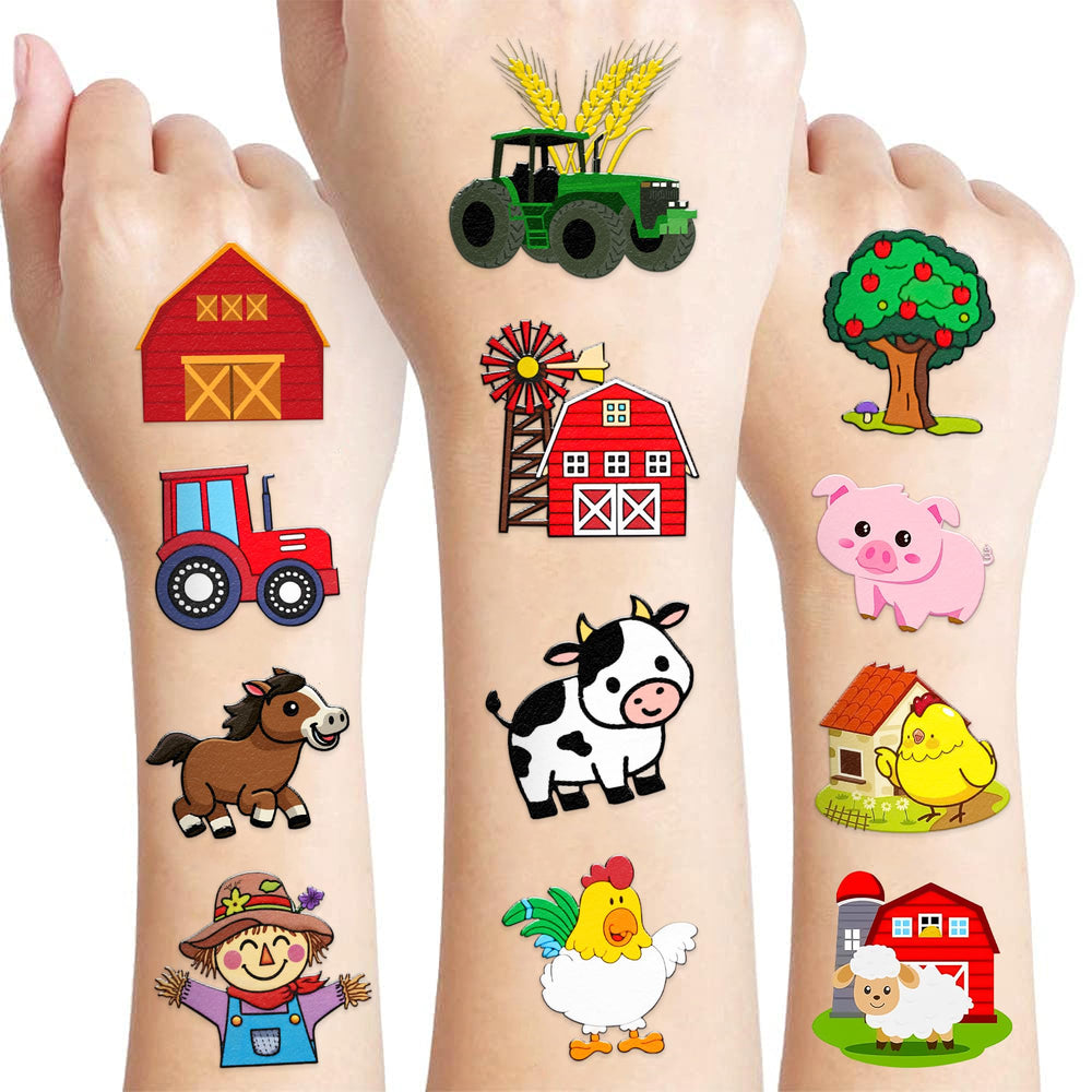 MeoIsDaBest tatuajes granja set, ideal para fiestas temáticas