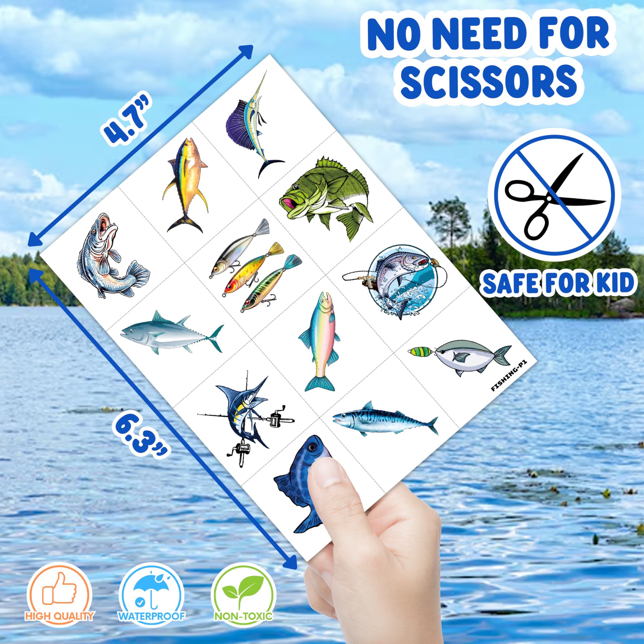 MeoIsDaBest tatuajes pesca para fiesta, ideales para decorar y repartir como recuerdos.
