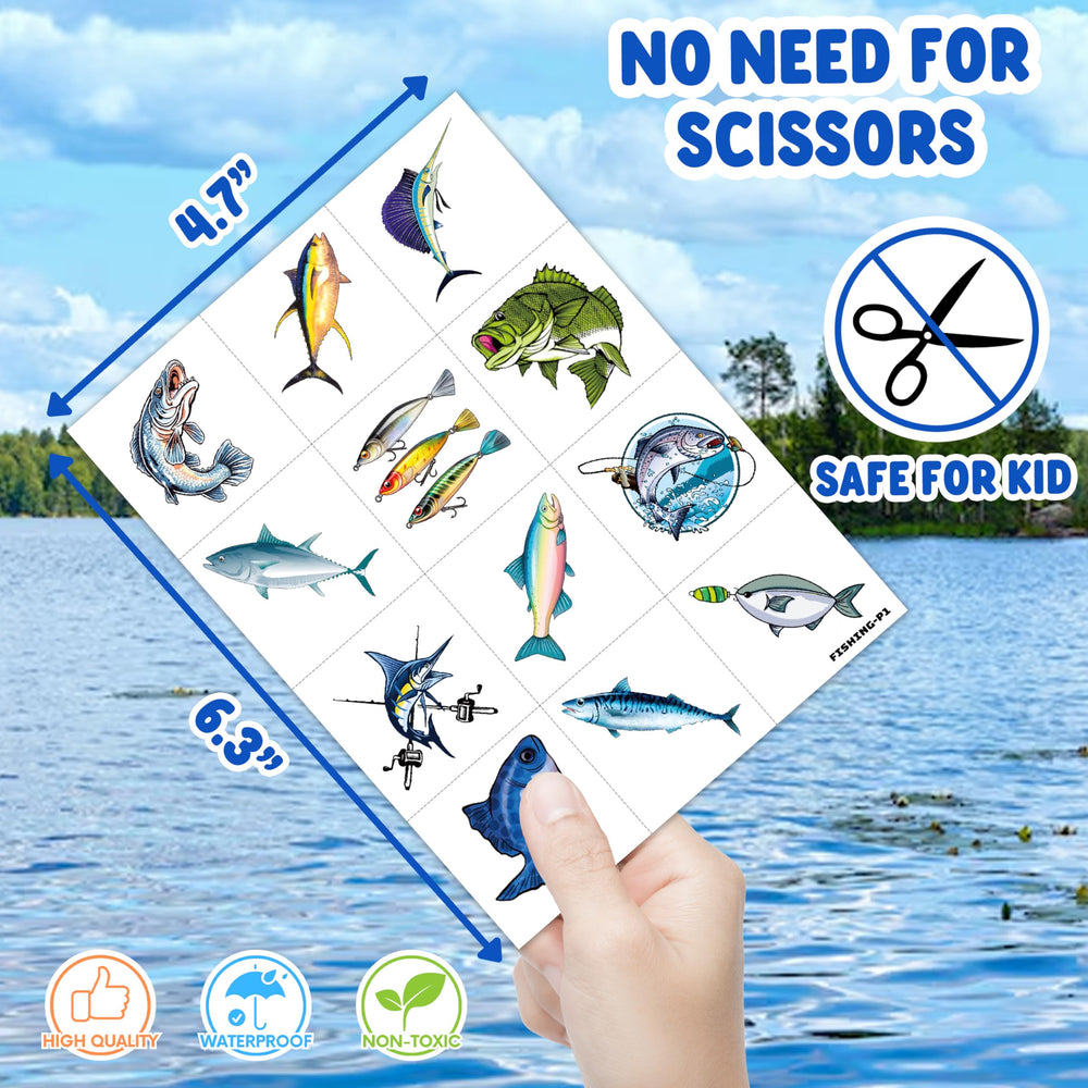 MeoIsDaBest tatuajes pesca para fiesta, ideales para decorar y repartir como recuerdos.