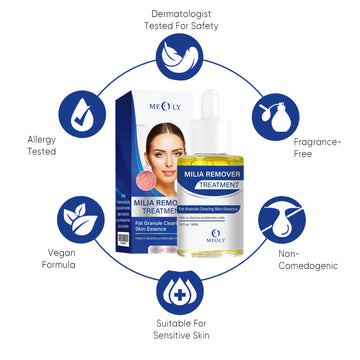 MEOLY Milia Remover, aplicación suave para piel sensible.