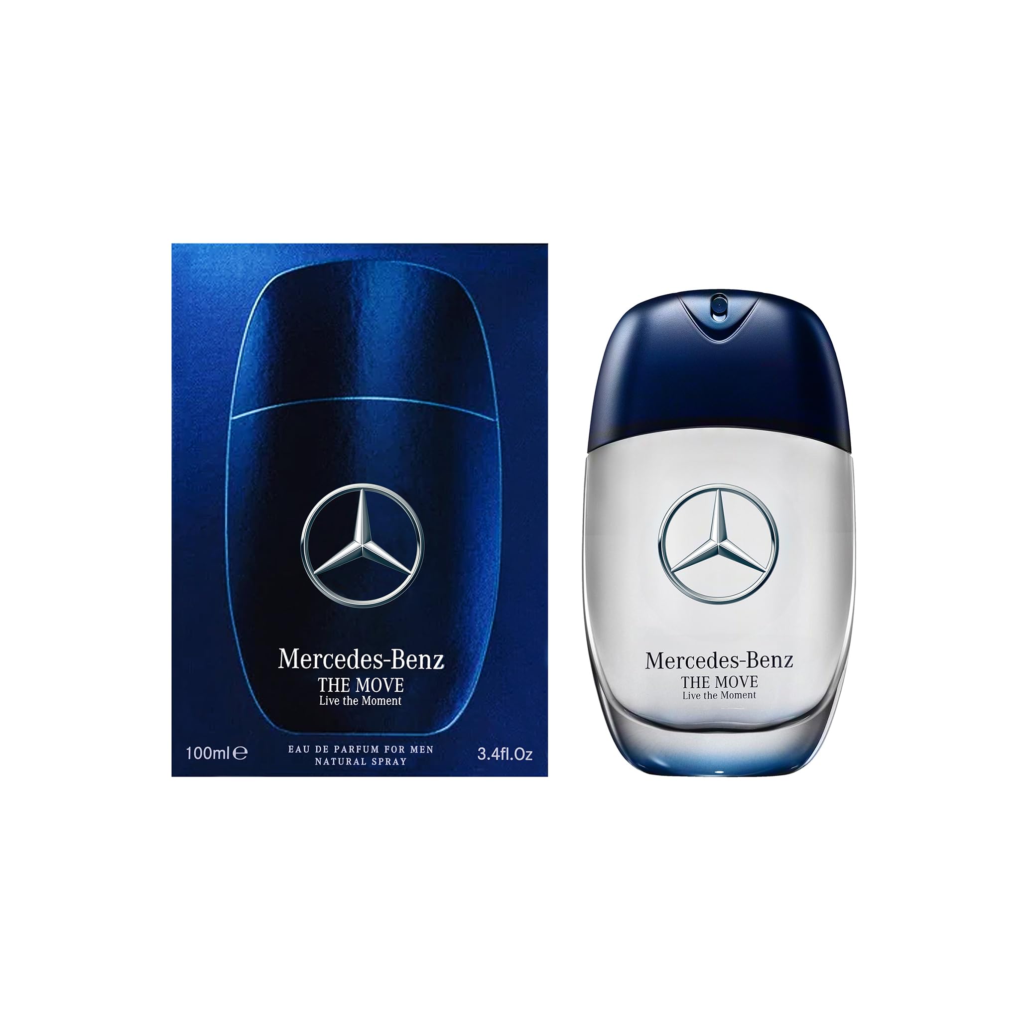 Mercedes-Benz frasco de vidrio de 100 ml con tapa sobria, ideal para diario