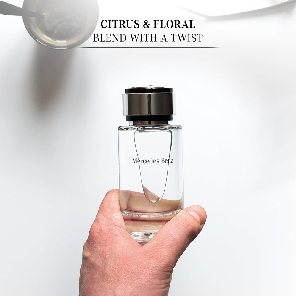 Tapa brillante de la botella Mercedes-Benz para hombres, diseño de alta gama.