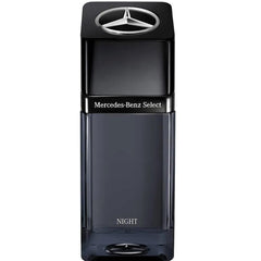 Mercedes-Benz Select Night, botella de vidrio elegante para uso diario.