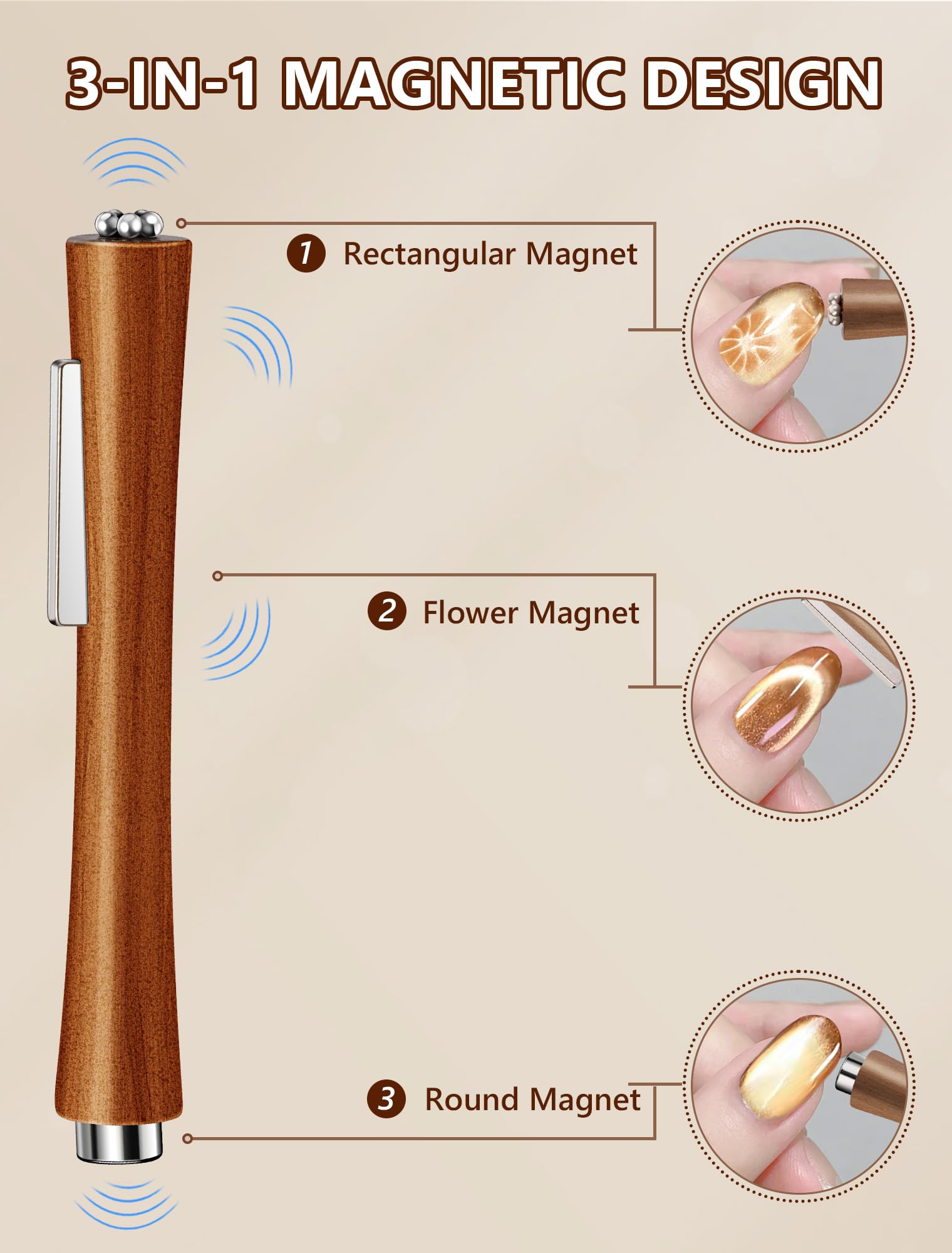MERDTTES bolígrafo madera magnético, punta corazón para diseños detallados
