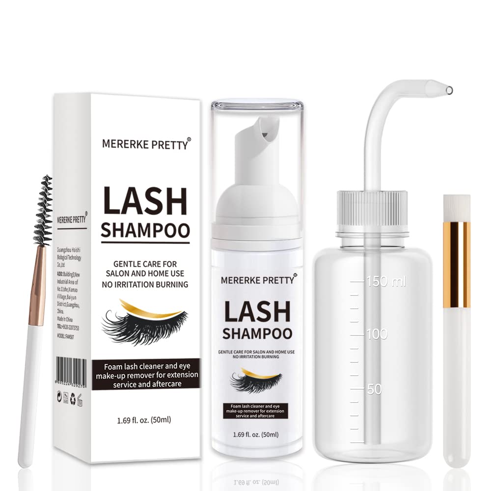 Mererke Pretty limpiador de pestanas para extensiones, limpieza profunda para adherencia