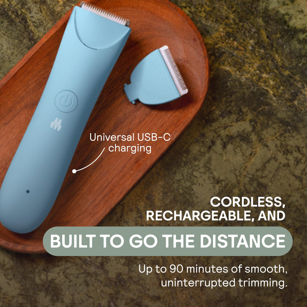 Meridian Slimmer Trimmer con carga USB-C, ideal para viajes.