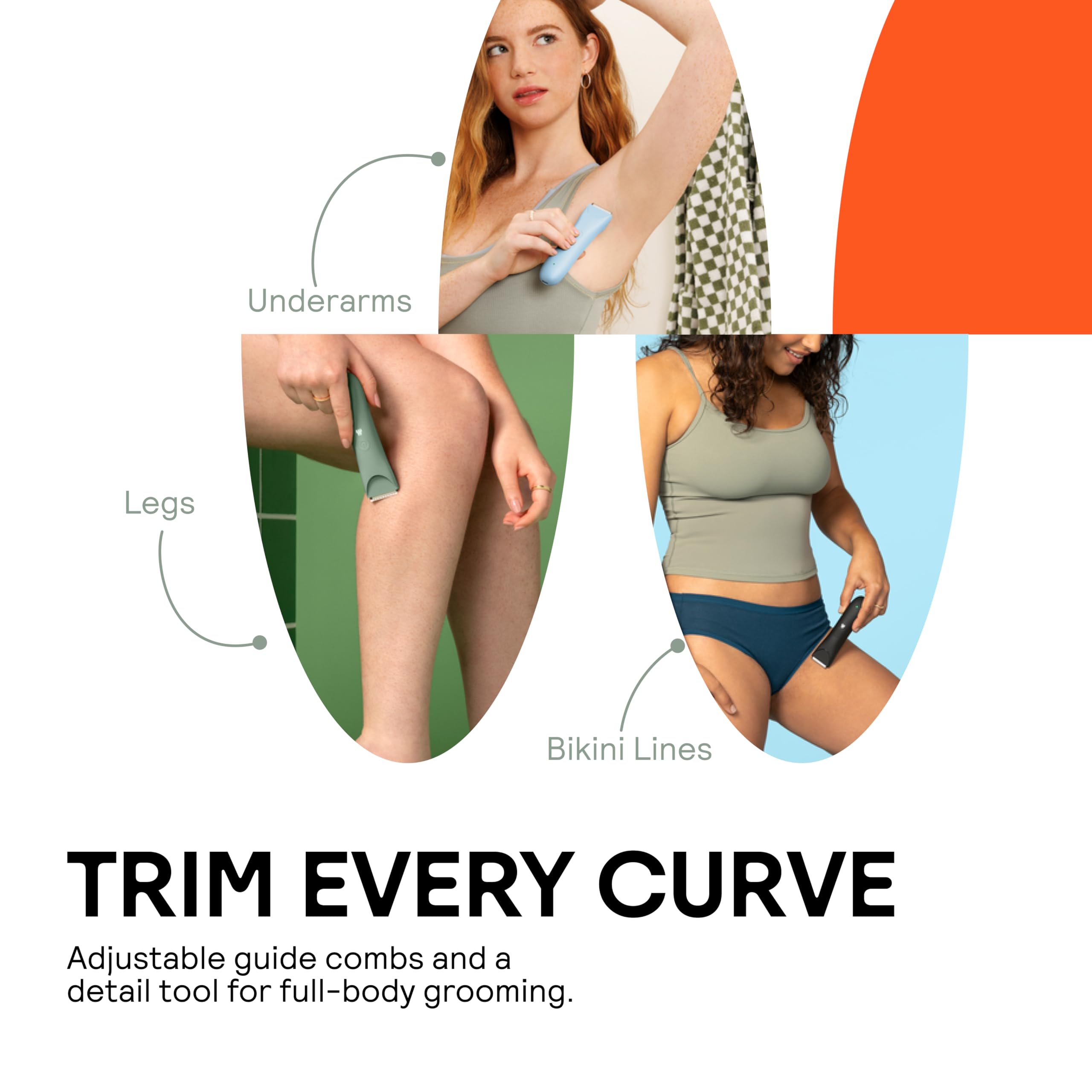 Meridian Slimmer Trimmer integra motor silencioso para afeitado discreto y cómodo.