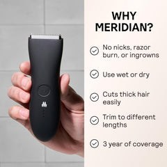 MERIDIAN The Trimmer Original con guías de longitud ajustables para estilo personalizado.