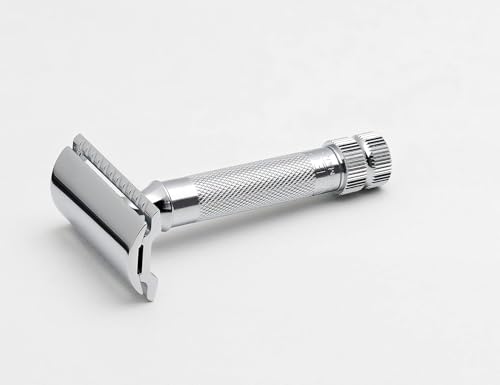 Merkur Mk34c apertura por giro facilita el cambio de hoja.