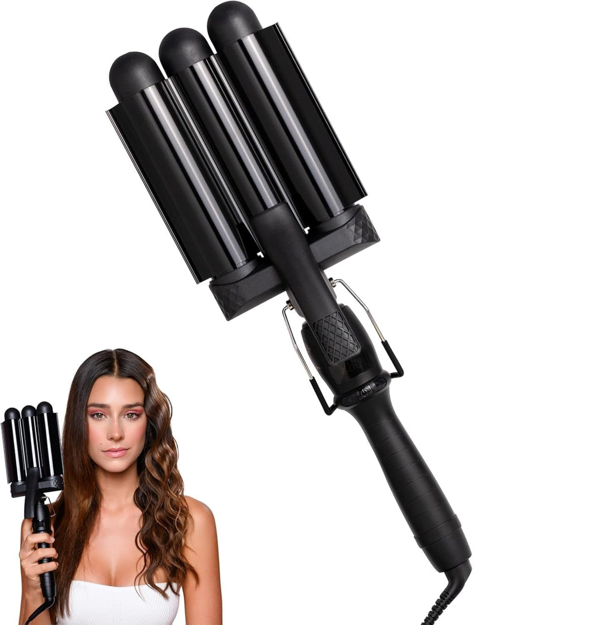 Mermade Hair PRO Ondulador 1.25 pulgadas crea ondas grandes y duraderas para todo tipo de cabello.
