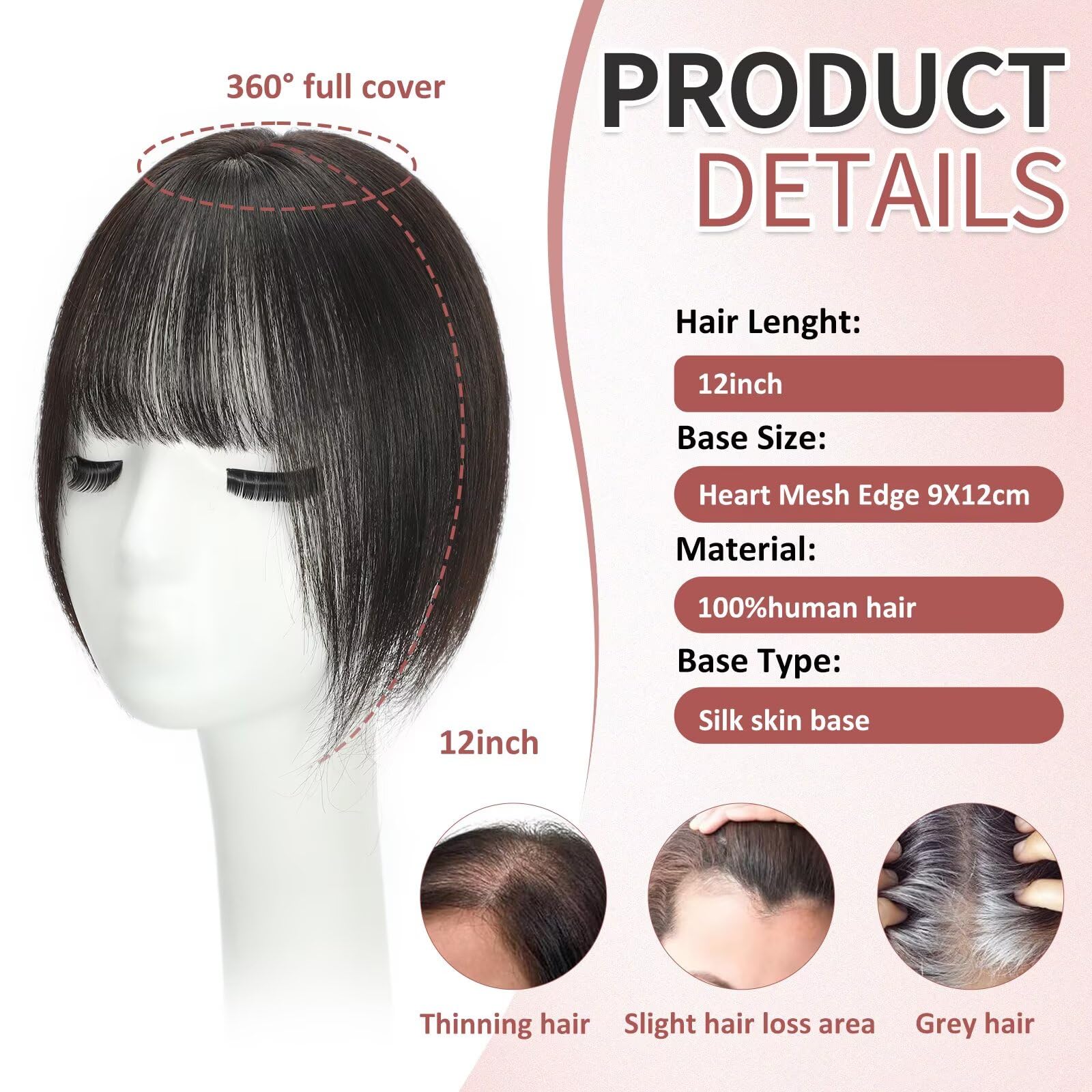 Mesariel accesorio capilar volumen instantáneo de 12 pulgadas para look más pleno.