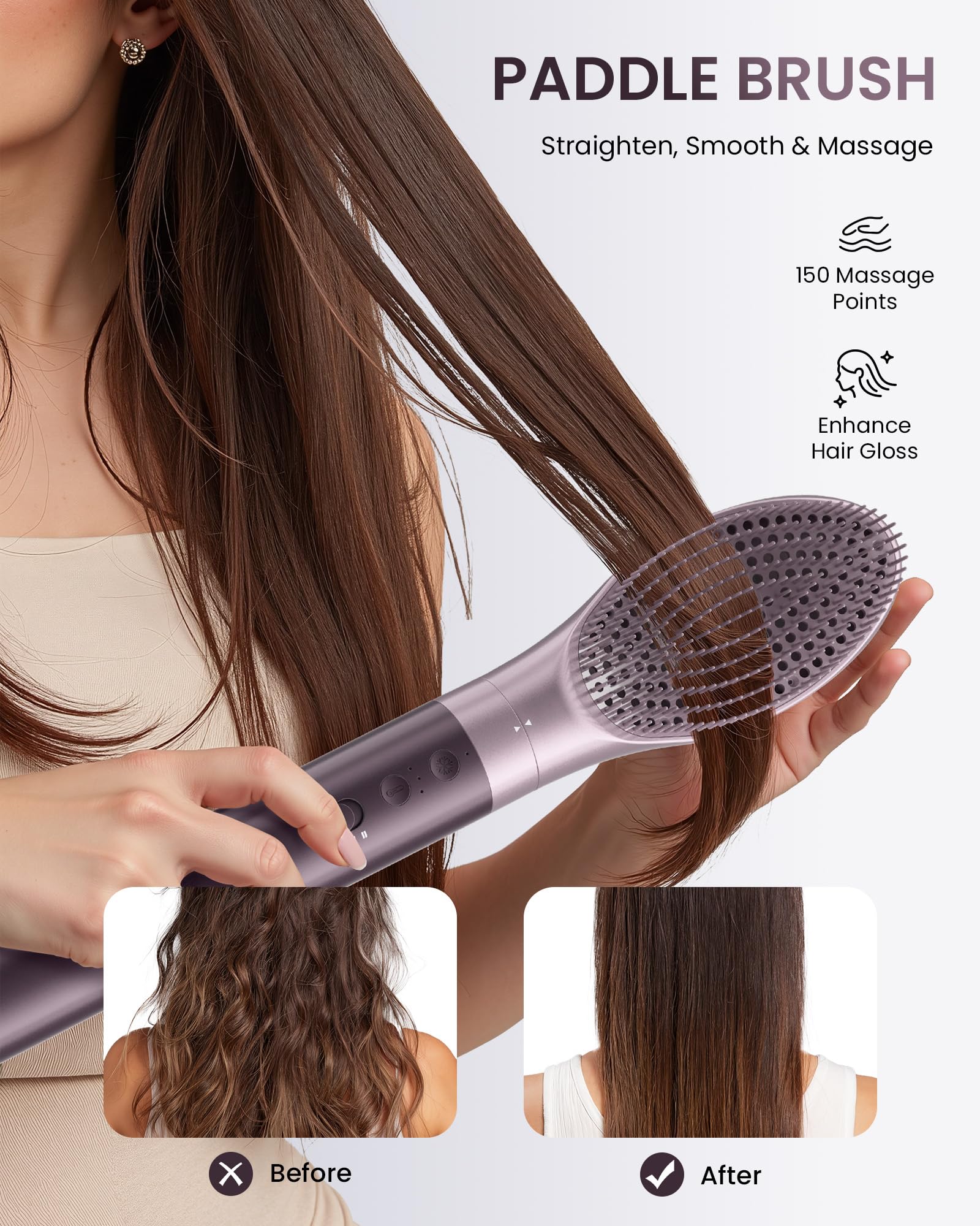 MESCOMB: iones negativos para brillo y anti-frizz durante el peinado.
